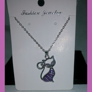 Jewelry - New Purple Cat Pendent Necklace Jewelry - New Purple Cat Pendent Necklace